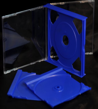 24mm Double Jewel CD Case Blue (Unassembled)
